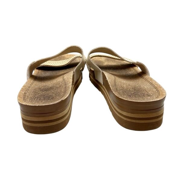 Reef Womens Cushion Vista Hi Ivory Faux Leather Wedge Slide Sandals Size 10 - Picture 4 of 6